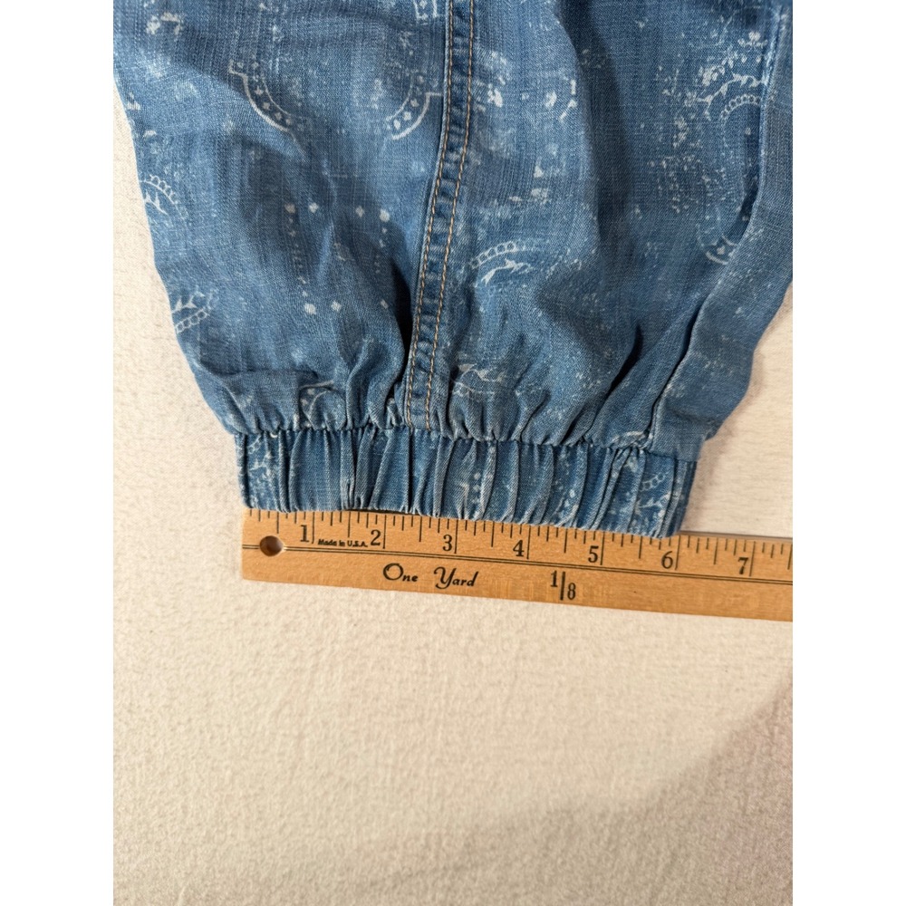 Knox Rose Blue Paisley Chambray Joggers Elastic Waist Boho Pants Large NEW - Picture 15 of 15